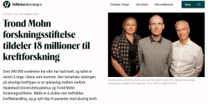 Trond Mohn Foundation awards funding to the HUVAMER-Project